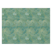 緑と金ゴールドのパーム葉のパターン テーブルクロス (正面(横))