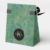 緑と金ゴールドのパーム葉のパターン フェイバーボックス (裏面サイド)