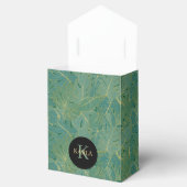 緑と金ゴールドのパーム葉のパターン フェイバーボックス (オープン)