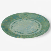 緑と金ゴールドのパーム葉のパターン ペーパープレート (アングル)