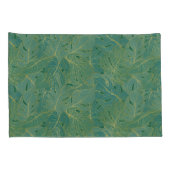 緑と金ゴールドのパーム葉のパターン 枕カバー (裏面-右)