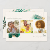 緑と金ゴールドのビーチ熱帯の緑3 – 写真 シーズンカード (正面/裏面)