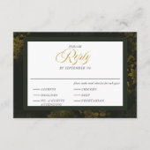 緑と金ゴールドのフローラエレガント書結婚道 エンクロージャーカード (正面)