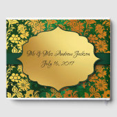 緑と金ゴールドのフローラ ゲストブック (裏面)