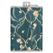 緑と金ゴールドのフローラ フラスク (裏面)