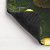 緑と金ゴールドのフローラ マウスパッド (コーナー)