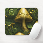 緑と金ゴールドのフローラ マウスパッド (マウス)