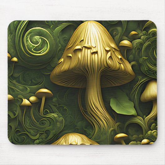 緑と金ゴールドのフローラ マウスパッド (正面)