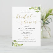 緑と金ゴールドのブライダルシャワーへの招待 招待状 (スタンド正面)