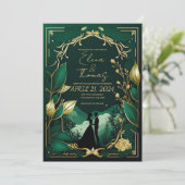 緑と金ゴールドのロマンチックなテーマ。 招待状 (スタンド正面)