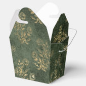 緑と金ゴールドのヴィンテージフローラ フェイバーボックス (オープン)