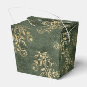 緑と金ゴールドのヴィンテージフローラ フェイバーボックス (裏面サイド)