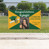 緑と金ゴールドの卒業写真 横断幕 (インサイチュ)