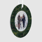 緑と金ゴールドの妖精のライト |家族で撮影した2枚 オーナメント (正面)