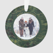 緑と金ゴールドの妖精のライト |家族で撮影した2枚 オーナメント (正面)