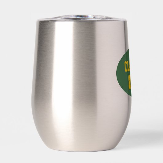 緑と金ゴールドの学校の色のクラス年 (正面)