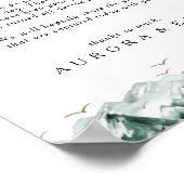 緑と金ゴールドの山のプラグ抜き式の標識 ポスター (角)