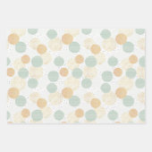 緑と金ゴールドの幾何学的クリスマス ラッピングペーパーシート (正面2)