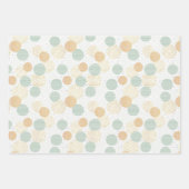 緑と金ゴールドの幾何学的クリスマス ラッピングペーパーシート (正面)