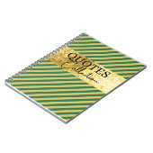 緑と金ゴールドの引用文収集 ノートブック (左側)