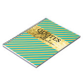 緑と金ゴールドの引用文収集 ノートブック (左側)