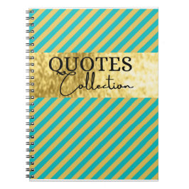 緑と金ゴールドの引用文収集 ノートブック
