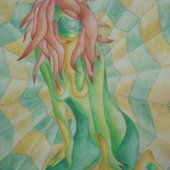 緑と金ゴールドの抽象芸術芸術を装モダンう ジグソーパズル