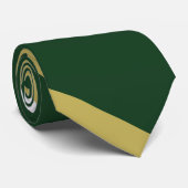 緑と金ゴールドの斜ストライプの結 ネクタイ (ロール)