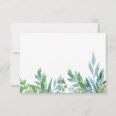 緑と金ゴールドの春の葉の結婚式RSVPカード 出欠カード (裏面)