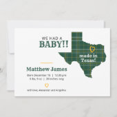 緑と金ゴールドの格子模様がテキサス州で撮影 案内状 (正面)