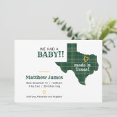 緑と金ゴールドの格子模様がテキサス州で撮影 案内状 (スタンド正面)