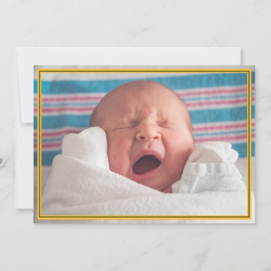 緑と金ゴールドの格子模様がテキサス州で撮影 案内状 (裏面)