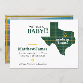 緑と金ゴールドの格子模様がテキサス州で撮影 案内状