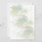 緑と金ゴールドの植物性金ゴールドの輝結婚き 招待状 (裏面)