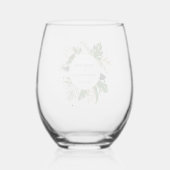 緑と金ゴールドの水の色トロピカル結婚ズ ステムなしワイングラス (裏面)