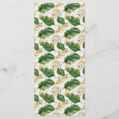 緑と金ゴールドの水の色トロピカル結婚ズ メニュー (裏面)