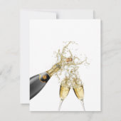 緑と金ゴールドの水色ブランチ&バブリー 招待状 (裏面)