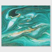 緑と金ゴールドの波状の背景。ゴールデン ラッピングペーパー (フラット)