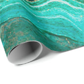 緑と金ゴールドの波状の背景。ゴールデン ラッピングペーパー (ロールコーナー)