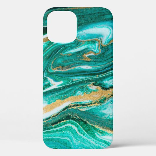 緑と金ゴールドの波紋。ゴールデン Case-Mate iPhoneケース (裏面)