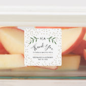 緑と金ゴールドの紙吹雪結婚に感謝 ラベル (貼付)