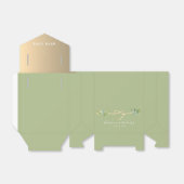 緑と金ゴールドの結婚式の引き出物ボックス フェイバーボックス (折り畳みなし)