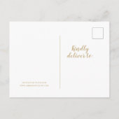 緑と金ゴールドの結婚式の日付を保存 案内ポストカード (裏面)