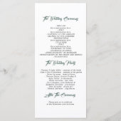 緑と金ゴールドの結婚式 プログラム (裏面)