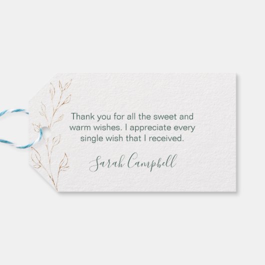 緑と金ゴールドの葉ありがとう ギフトタグ (裏面横)