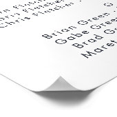 緑と金ゴールドの葉のアルファベットの座席ポスター ポスター (角)