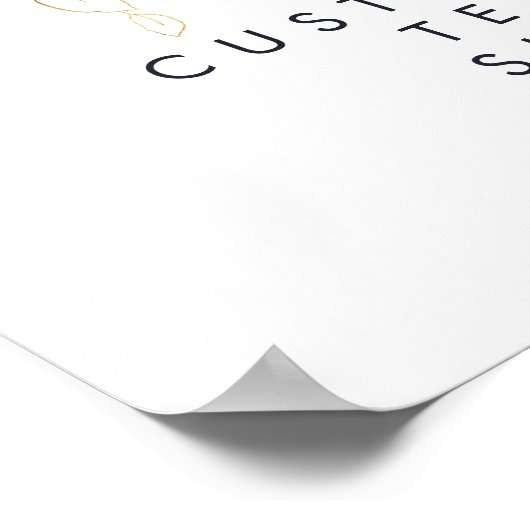 緑と金ゴールドの葉のカードとギフトのカスタム ポスター (角)