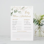 緑と金ゴールドの葉のベビー予測とアドバイスカード (スタンド正面)