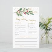 緑と金ゴールドの葉のベビー予測とアドバイスカード (スタンド正面)