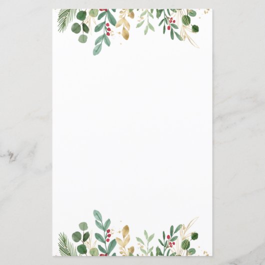 緑と金ゴールドの葉のベビー予測とアドバイスカード (裏面)